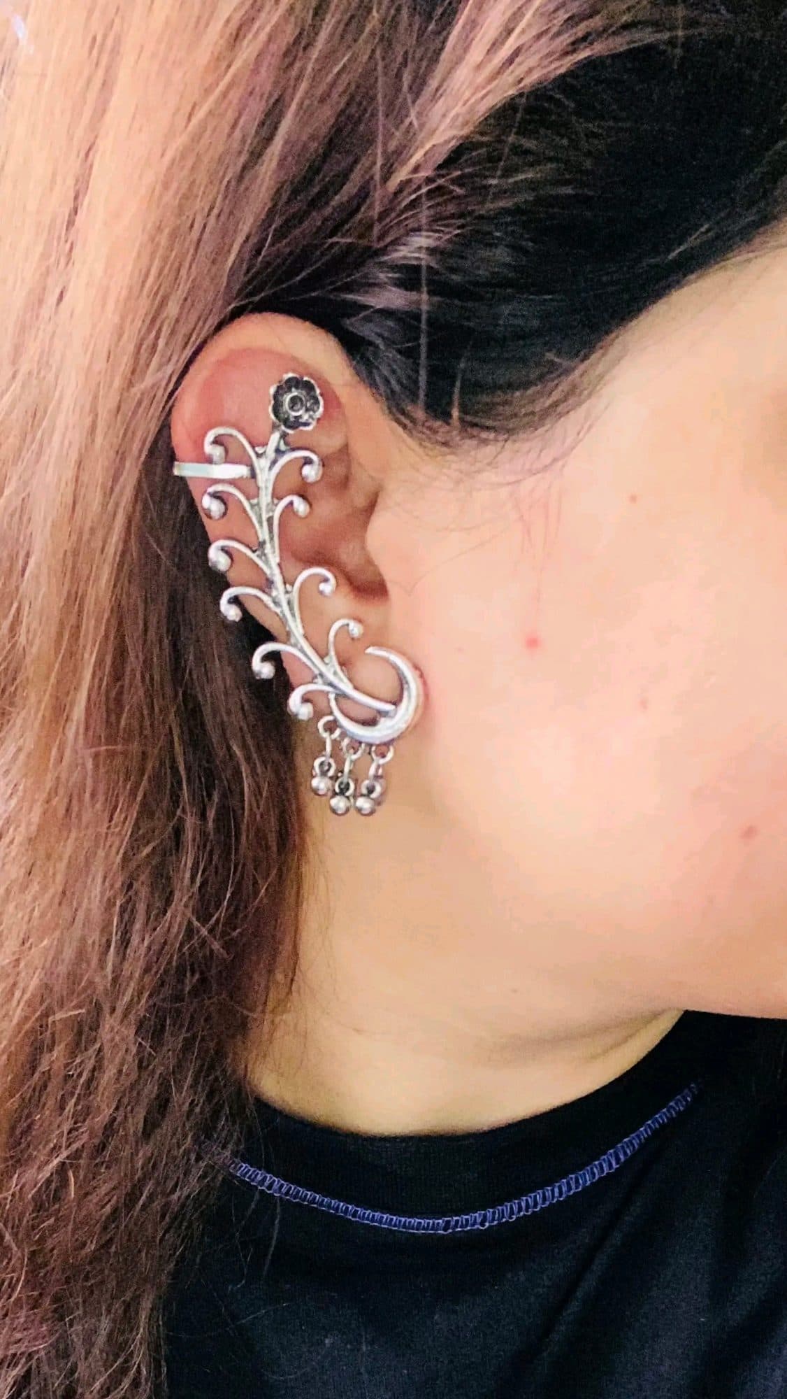 Oxidised earcuff