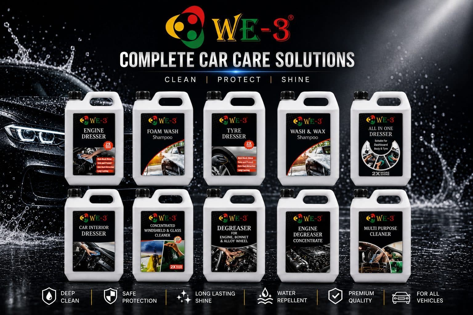 WE-3 Car Care Products banner