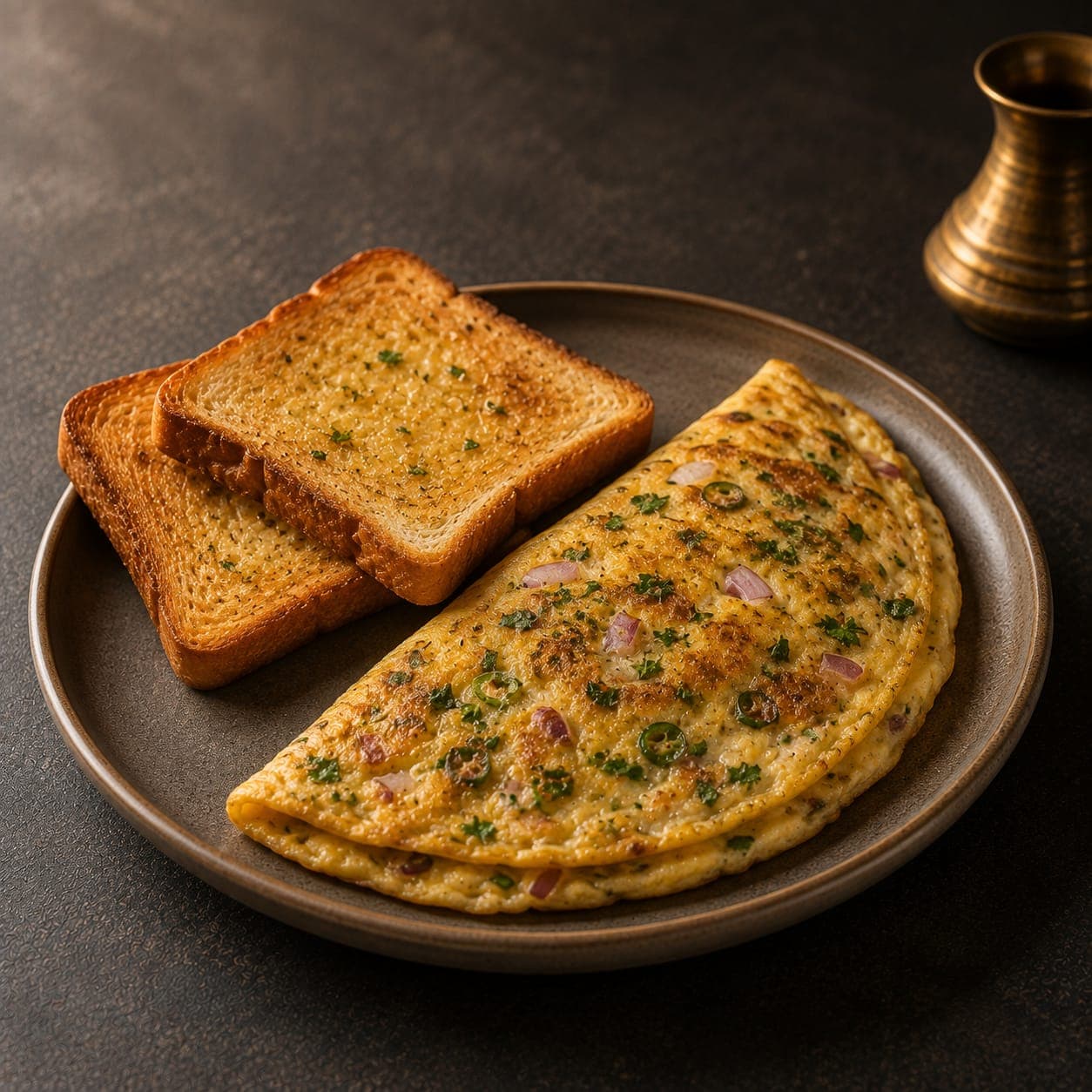 Masala Omelette with Toast