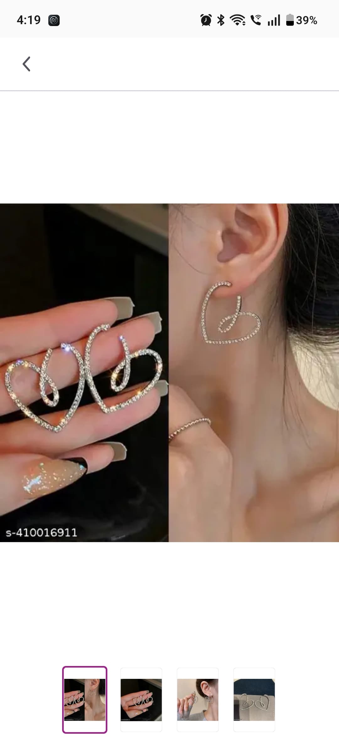 Crystal Heart Hoop Earrings